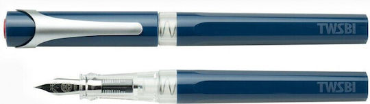 Twsbi Calligraphy Fountain Pen Blue Made of Plastic with Blue Ink