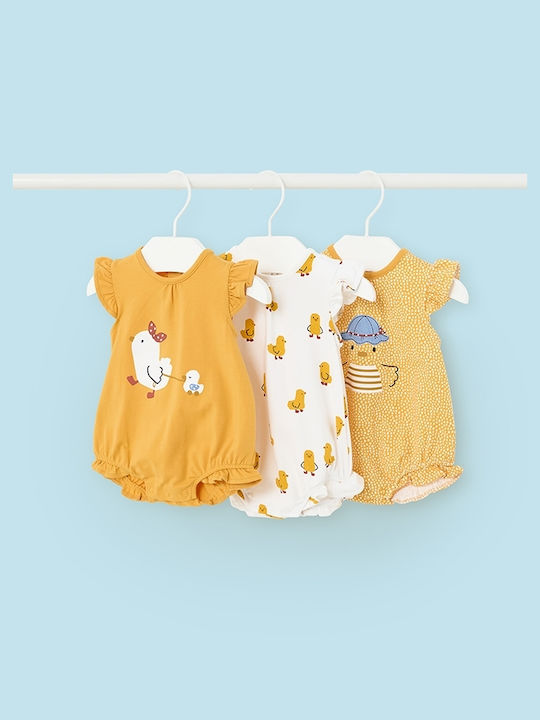 Mayoral Baby Bodysuit Set Short-Sleeved Yellow
