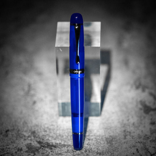 Opus 88 Jazz Transparent Blue Writing Pen Broad Blue made of Steel with Blue Ink