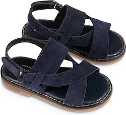 Babywalker Blue Baptism Leather Sandals