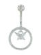 Akzent Bauchnabel Piercing aus Stahl 1,6mm Silber
