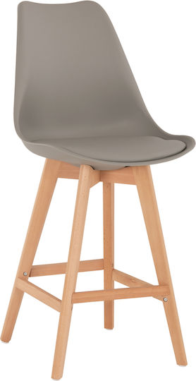 Stool Bar with Backrest made of Polypropylene Vegas Gray 4pcs 47x58x103cm