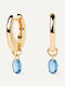 P D Paola Earrings Hoops made of Silver Gold Plated with Stones