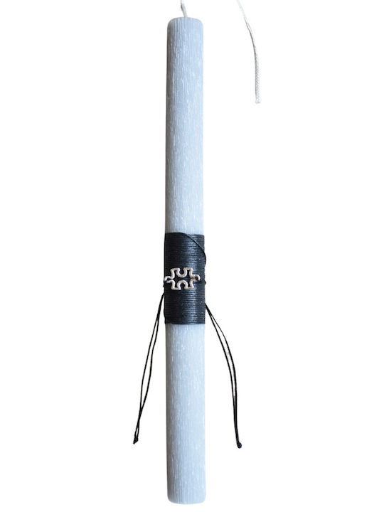 Easter Candle Round Scented, Handmade and with Box Gray