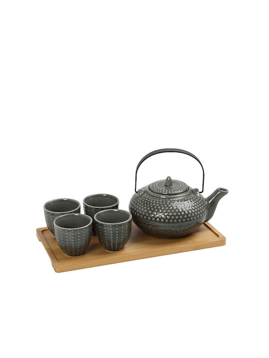 Espiel Ritual Tea Set with Cup Ceramic in Gray Color 8pcs