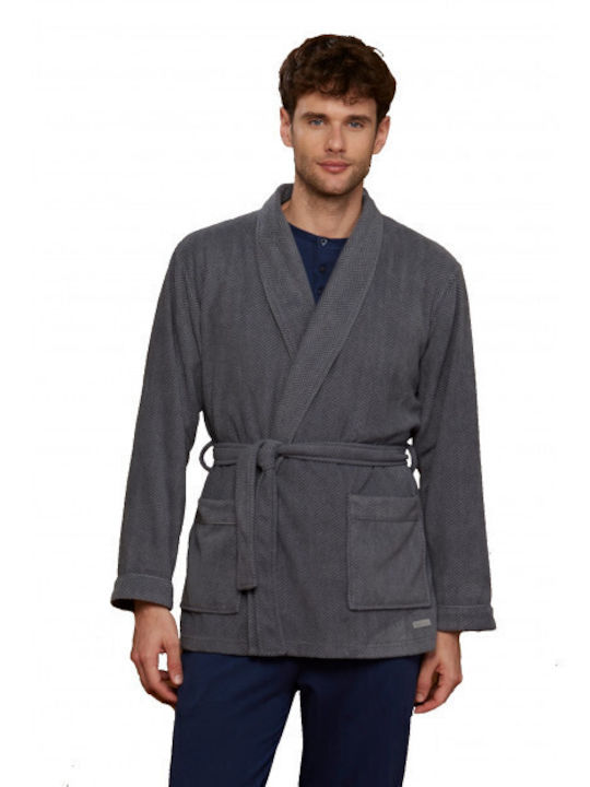 Noidinotte Men's Winter Pajama Robe Gray