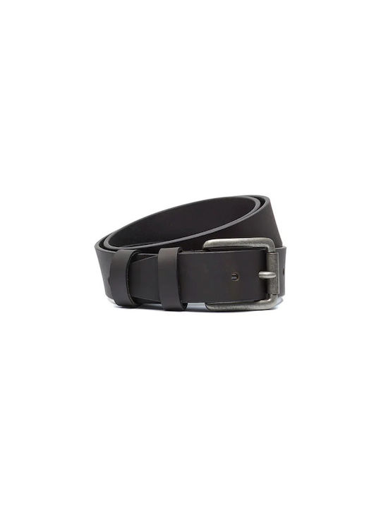 The Chesterfield Brand Men's Knitted Leather Wide Elastic Belt Black