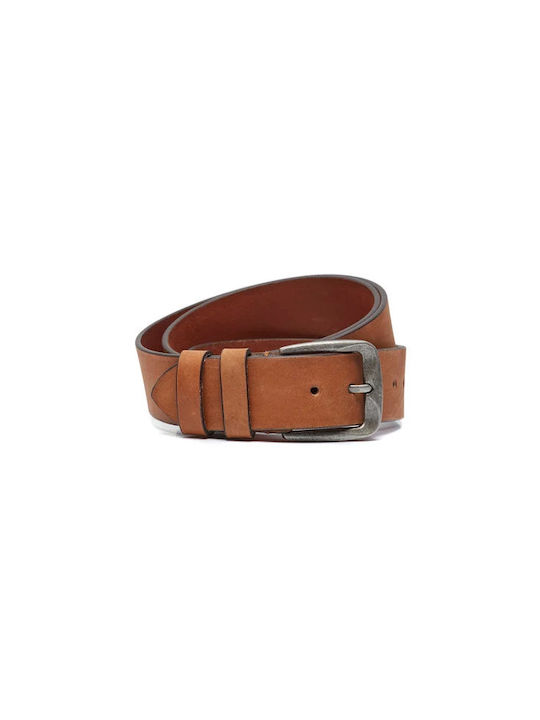 The Chesterfield Brand Men's Knitted Leather Wide Elastic Belt Brown