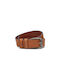 The Chesterfield Brand Men's Knitted Leather Wide Elastic Belt Brown