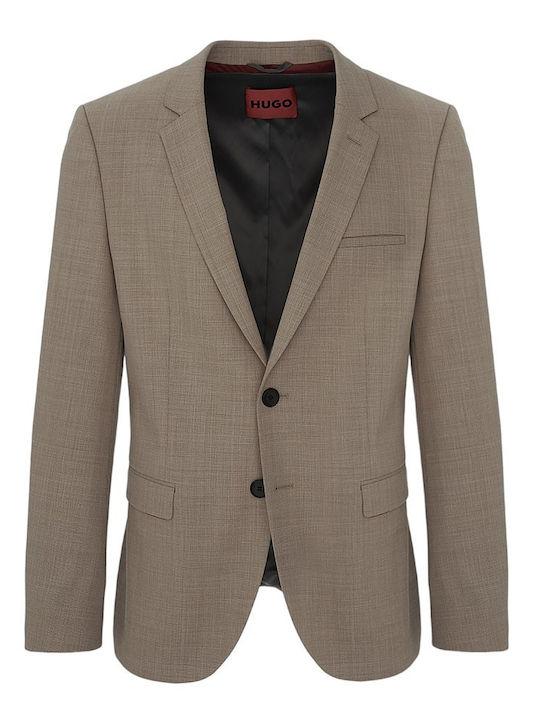Hugo Boss Men's Winter Suit Jacket Slim Fit Beige