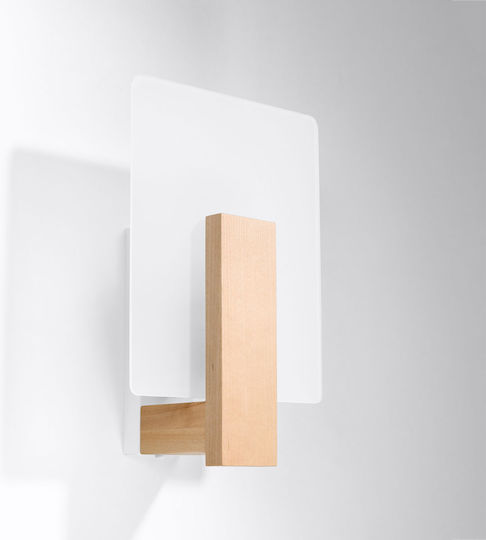 Sollux Lappo Modern Lamp Wall with Socket E14 Beige 14x15.5x14cm