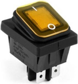 Large 4p On-Off switch Rocker with Lighting Orange 1pcs