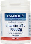 Lamberts Hypoallergenic Formulation Vitamin B12 Βιταμίνη για Ενέργεια & το Ανοσοποιητικό 1000mg 1000mcg Cobalamin 60 ταμπλέτες
