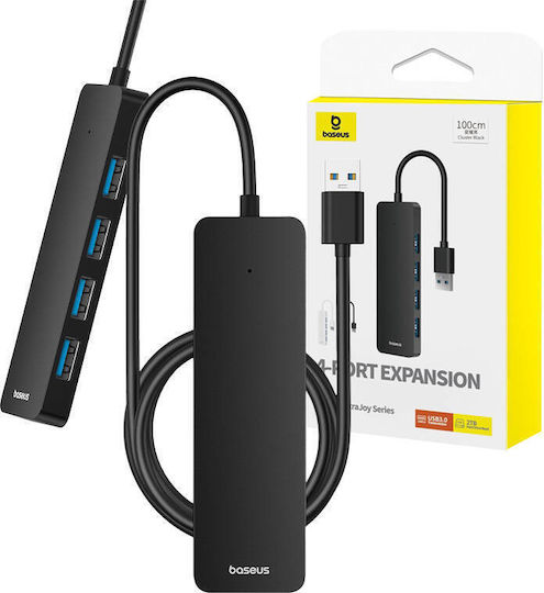 Baseus Ultrajoy Series USB 3.0 Хъб 4 порта с връзка USB-A Черен