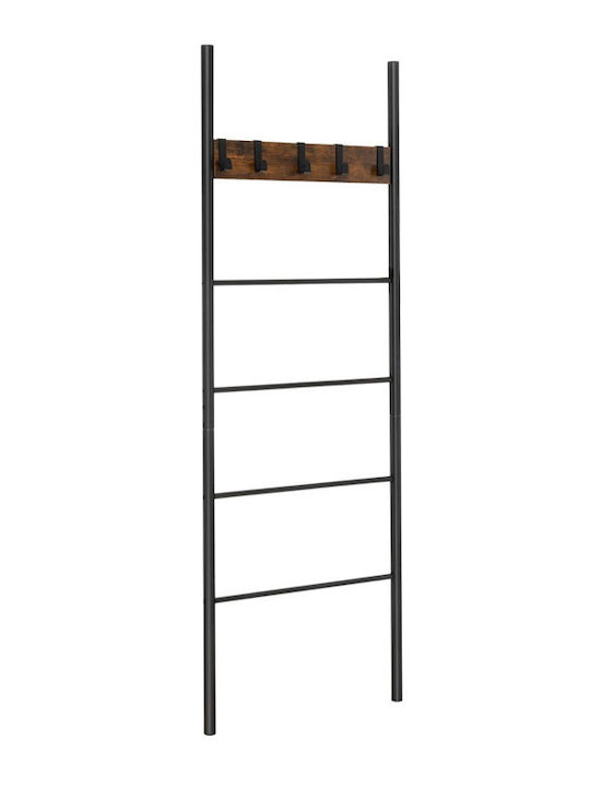 Costway Wall Mounted Metallic Coat Rack Black 180cm