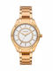 Breeze Womens Watch 36mm Battery Pink Gold Steel Bracelet
