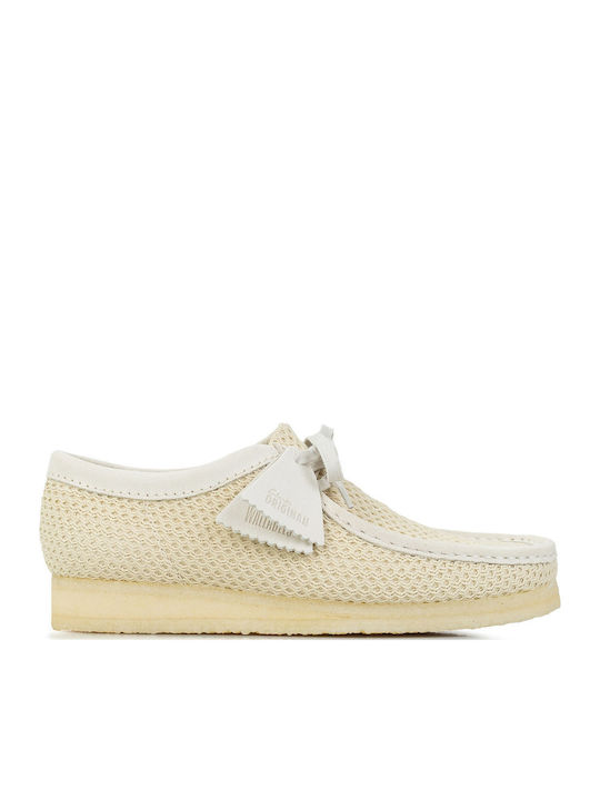 Clarks Wallabee Herren Mokassins in Weiß Farbe