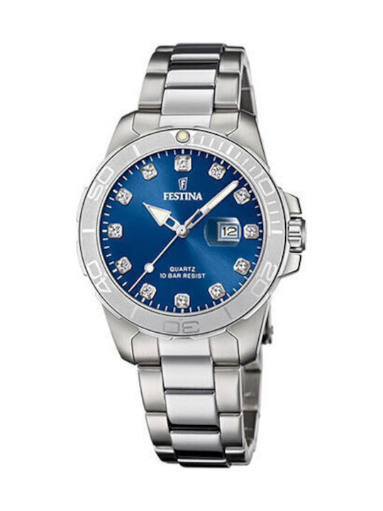 Festina Γυναικείο Ρολόι 34.5mm Μπαταρίας με Αση...
