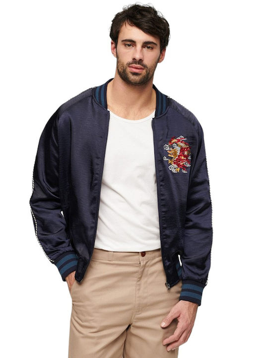 Superdry M D2 Ovin Suikajan Ανδρικό Χειμωνιάτικο Μπουφάν Bomber Navy Μπλε