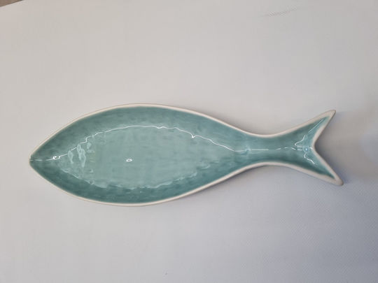 Ceramic Decorative Platter Turquoise 31.5x18x2.5cm
