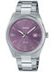 Casio Мъжки Часовник 38.5mm На Батерия със Сребърна Метална Гривна