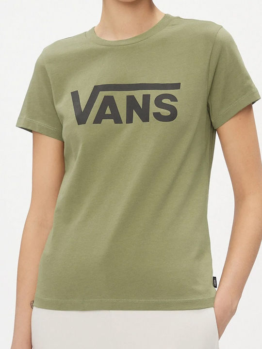 Vans Damen T-Shirt mit V-Ausschnitt Grün
