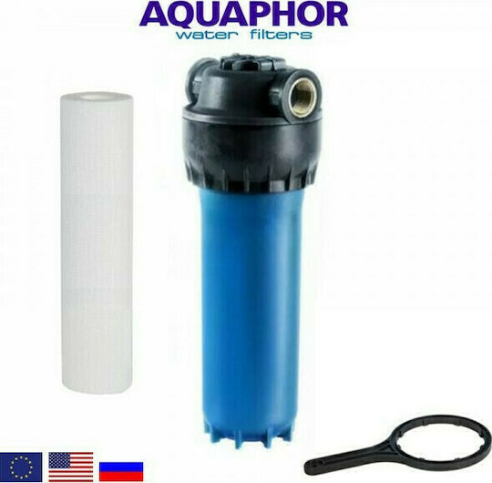 Aquaphor Prefilter Slim Line Συσκευή Φίλτρου Νερού Μονή Κεντρικής Παροχής Διατομής ½" με Ανταλλακτικό Φίλτρο 17602
