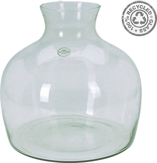 Zaros Διακοσμητικό Βάζο Γυάλινο Διάφανο Φ33xΥ36cm