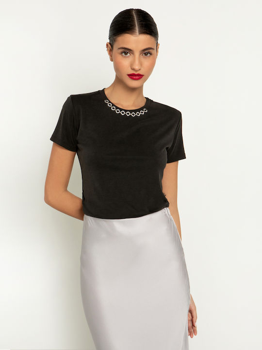 Toi&Moi Women's Blouse Short Sleeve Black