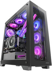Mars Gaming MC-XP Gaming Full Tower Computer Case with Window Panel and RGB Lighting Black