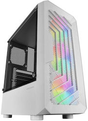 Mars Gaming MC-TOR Gaming Midi Tower Computer Case with RGB Lighting White