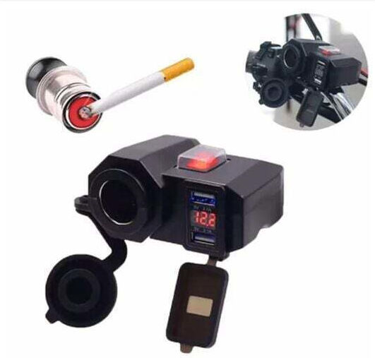 Încărcător pentru Motocicletă cu Porturi: 2xUSB & 1xBriquet