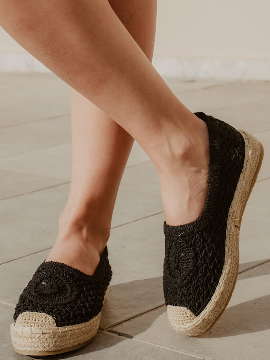 Coura Stoff Damen Espadrilles in Schwarz Farbe