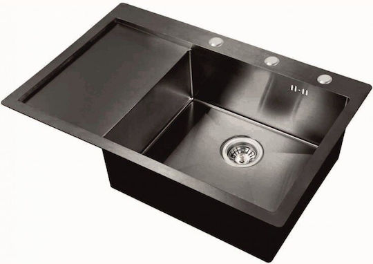 Inter Ceramic Ick Drop-In Кухненски Мивка Inox Дължина 78xШирина 51см Сива