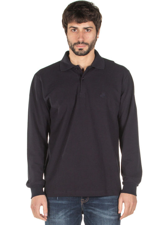 Target Men's Long Sleeve Blouse Polo Navy Blue