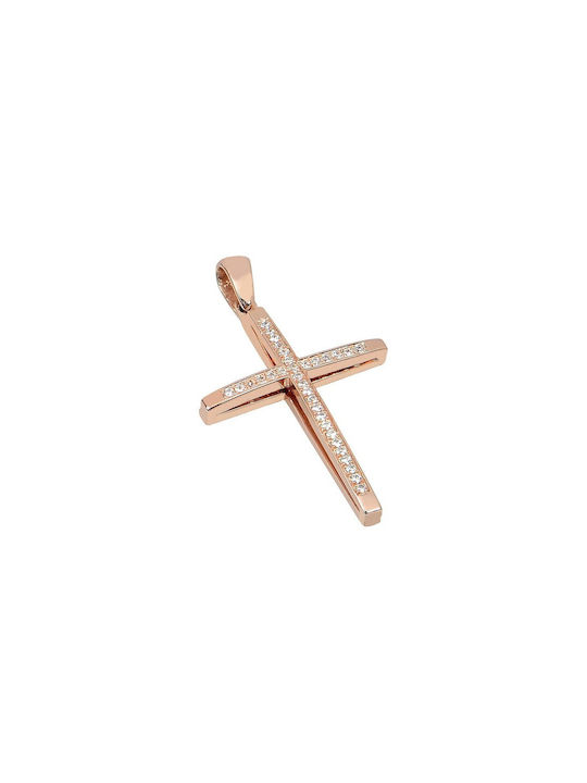 Damen Roségold Kreuz 14K