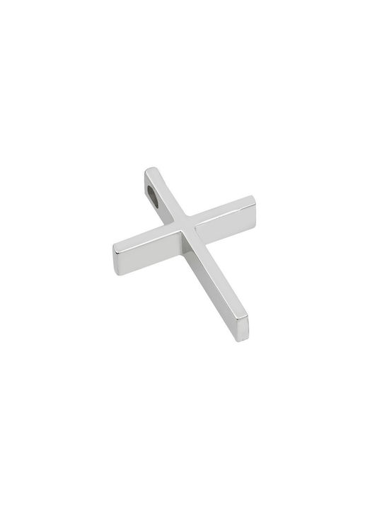 Men's White Gold Cross 14K