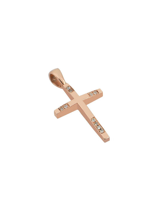 Damen Roségold Kreuz 14K