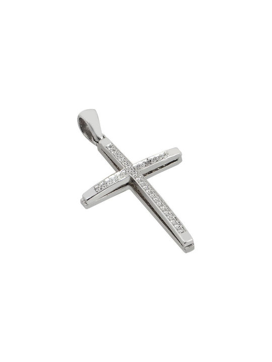 Damen Weißgold Kreuz 14K