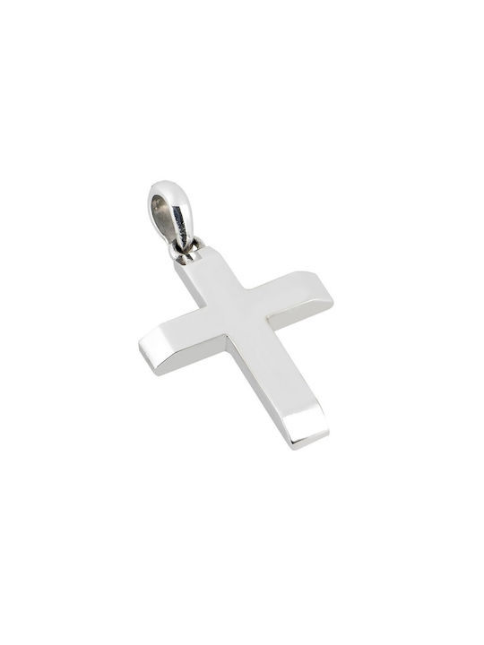 Herren Weißgold Kreuz 14K