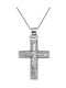 Men's White Gold Cross 14K with Chain