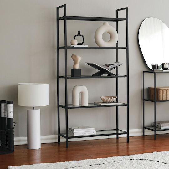 Bibliotecă Neagră 80x30x165 cm