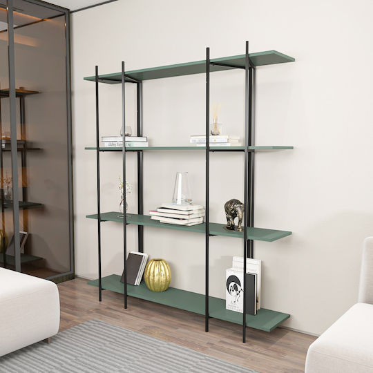 Βιβλιοθήκη Moss Green-black 160x29.6x180εκ.