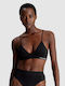 Padded Triangle Bikini Top Black