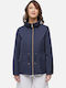 Women's Short Lifestyle Jacket Waterproof and Windproof for Spring or Autumn Navy Blue
