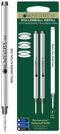MontBlanc 2 Ανταλλακτικά Μελάνια για Πένα Broad Μαύρα