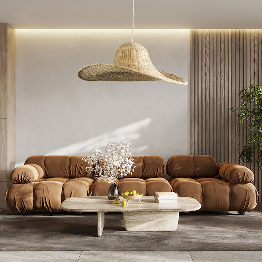 GloboStar Espargos Ceiling Light Beige Boho Grid with E27 Socket 70x70x35cm