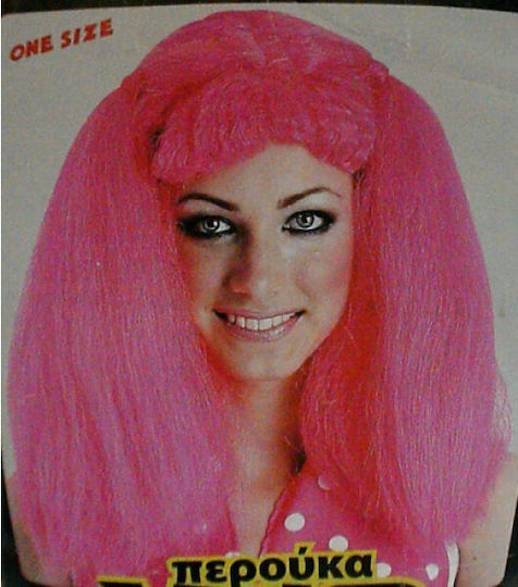 & Roll Karnevalsperücke Gerade Rosa