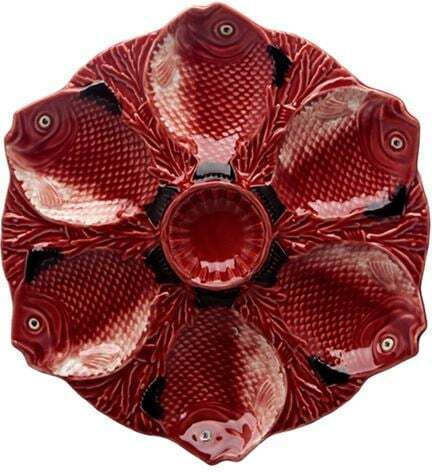 Bordallo Pinheiro Glas Rot 27x27x3cm Dekorative Platten