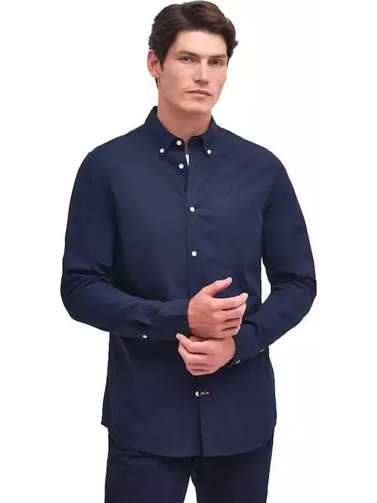 Barbour Crest Long-sleeved Cotton Shirt Navy